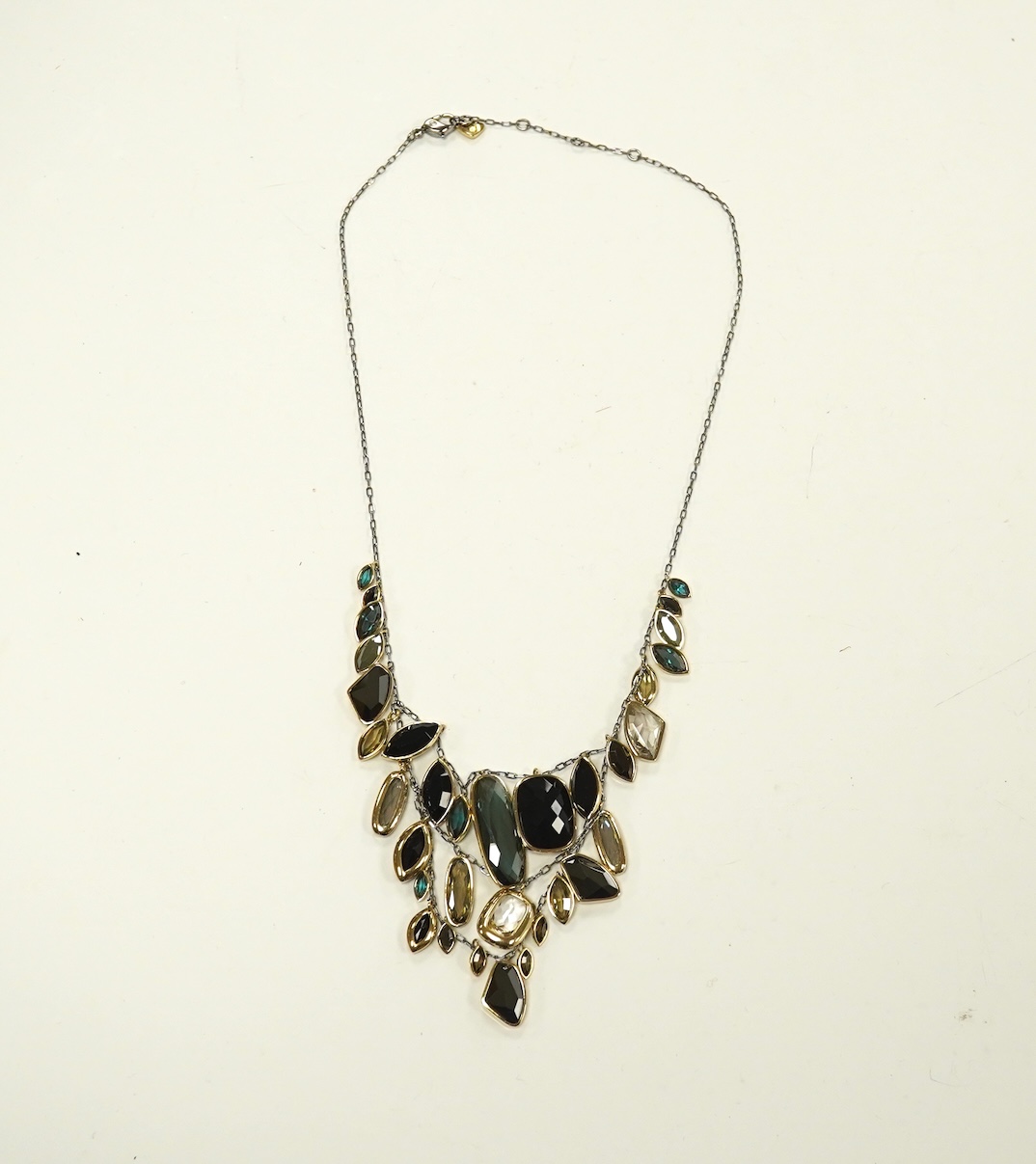 A modern Swarovski costume drop fringe necklace, 56cm. Condition - fair to good